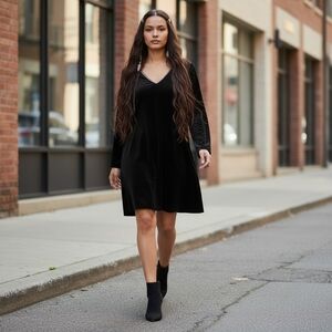 Lucy Paris Black Velvet Mini Dress Womens Size XL NWT